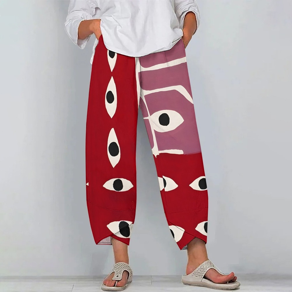 Women's Abstract Art Eyes Printed Casual Shirt