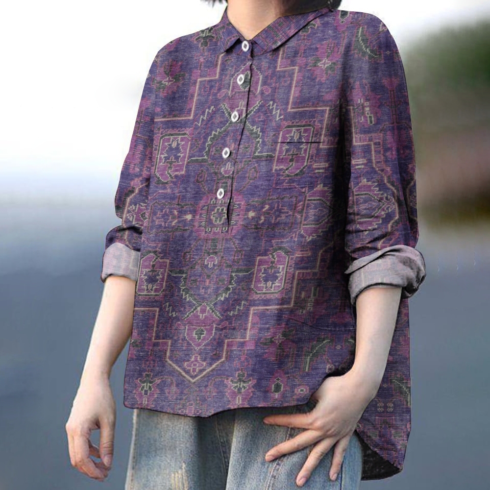 Women's Retro Printed Casual Shirt