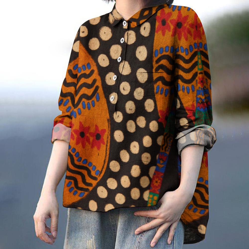 Women's Abstract Colorblock Printed Casual Shirt