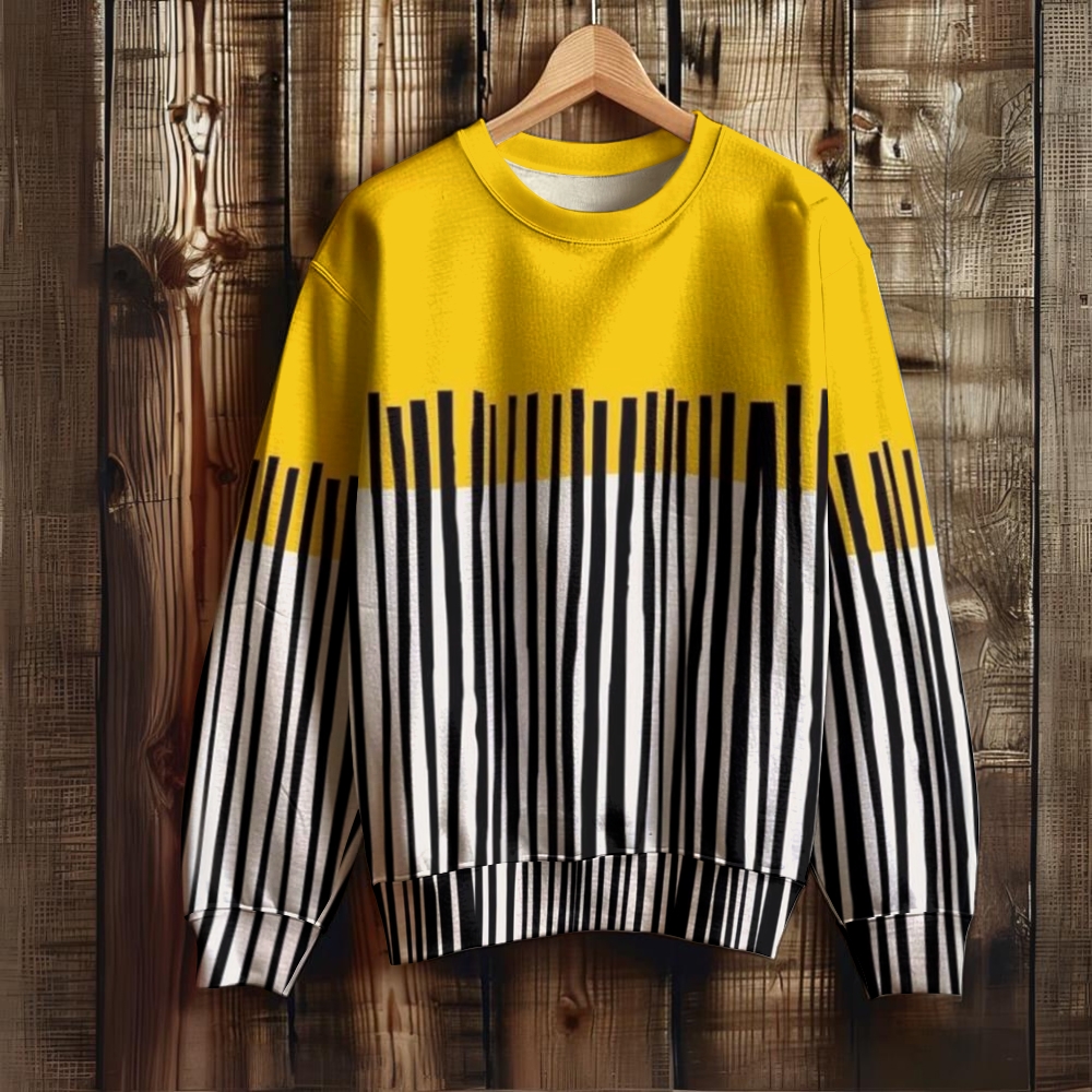 Unisex Geometric Stripes Printed Sweatshirt