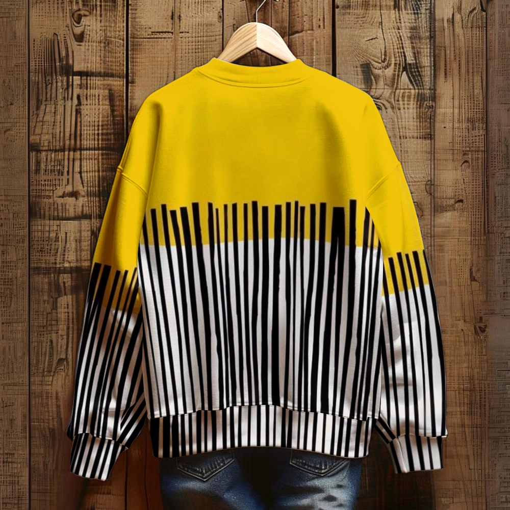 Unisex Geometric Stripes Printed Sweatshirt