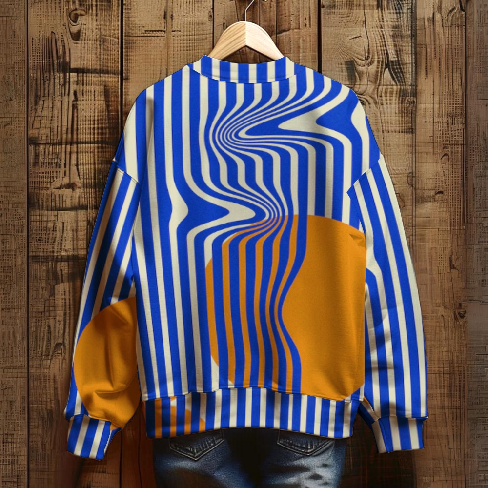 Unisex Geometric Stripes Printed Sweatshirt