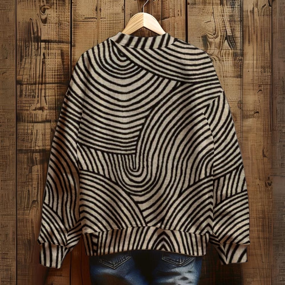 🔥Global best-selling🔥Vintage Hand Drawn Circle Line Print Casual  Sweatshirt