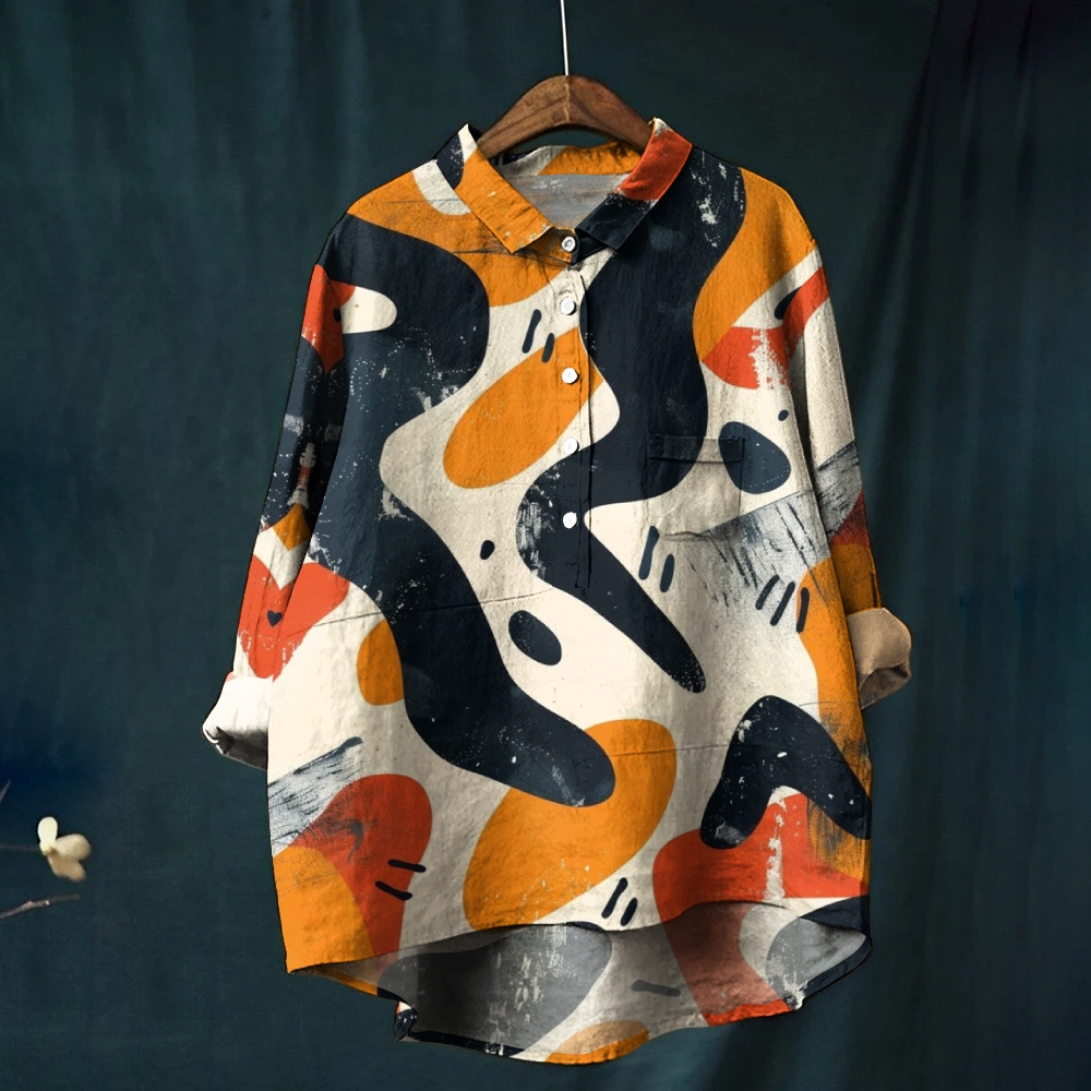 Women's Abstract Art Printed Casual Shirt
