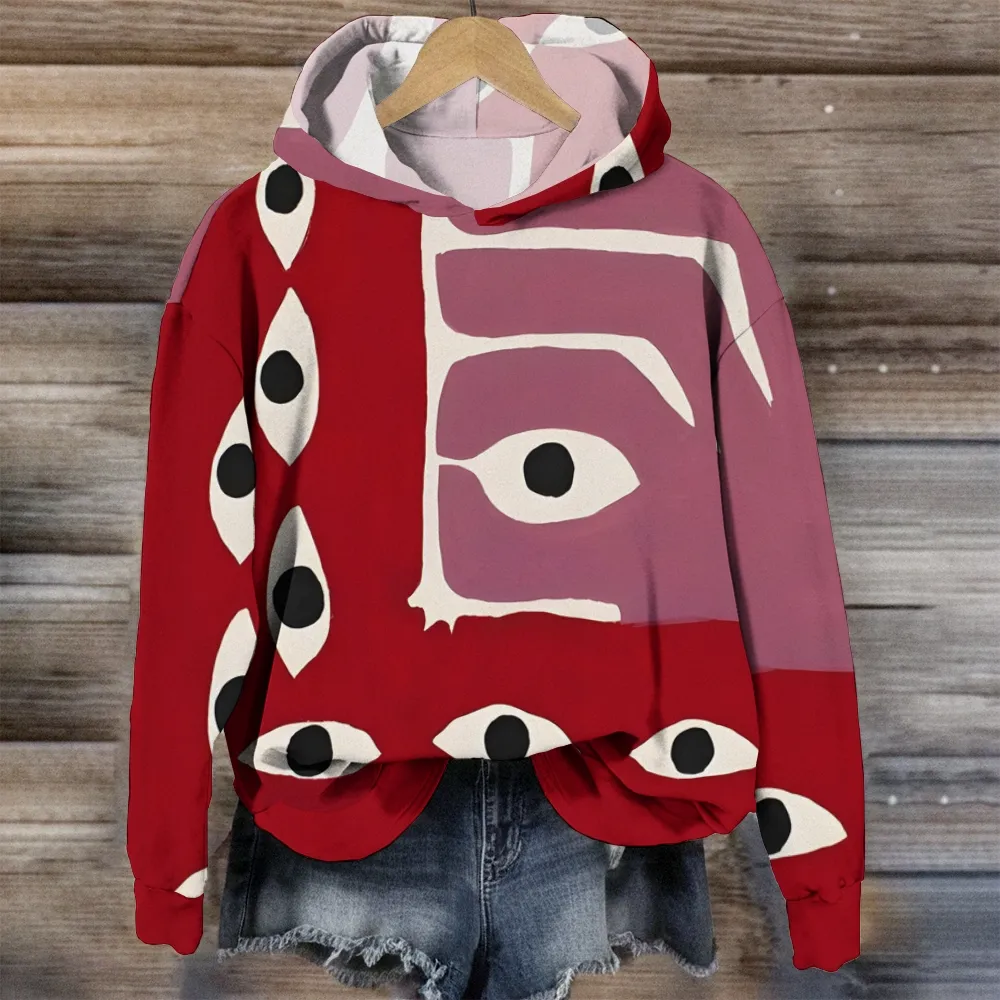 Women's Abstract Art Eyes Printed Casual Shirt