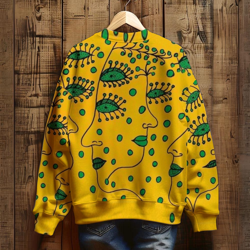 Unisex Abstract Art Face Printed Sweatshirt