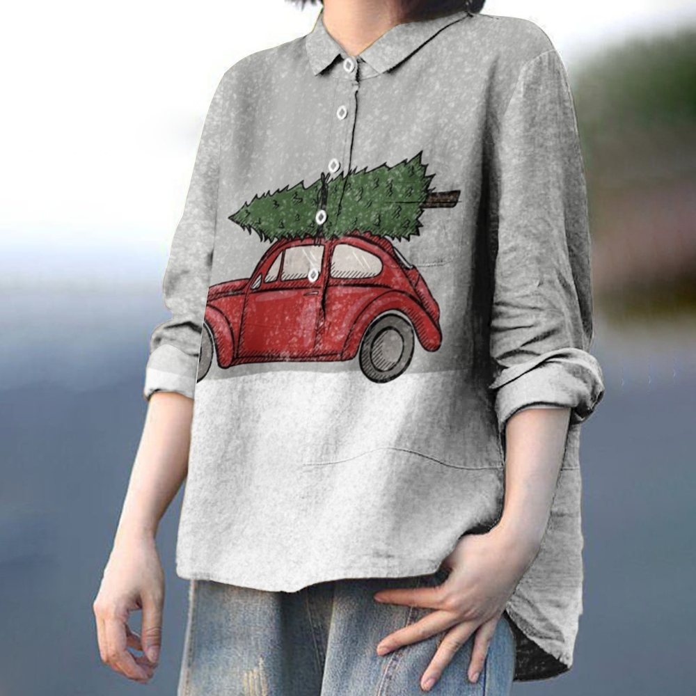 Women's Christmas Printed Casual Shirt