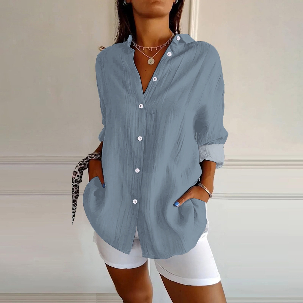 Printed Lapel Button-Down Shirt