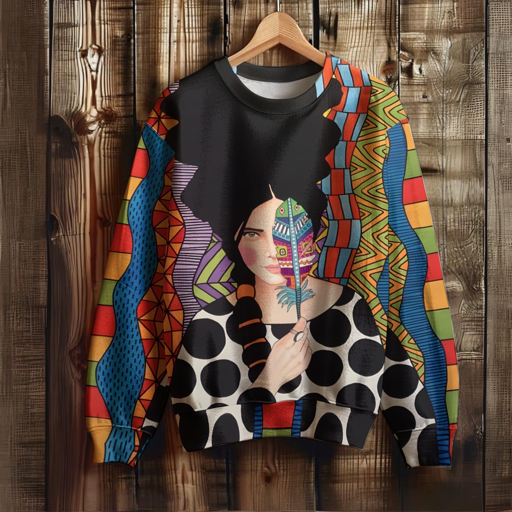 Unisex Artistic Portrait Printed Sweatshirt