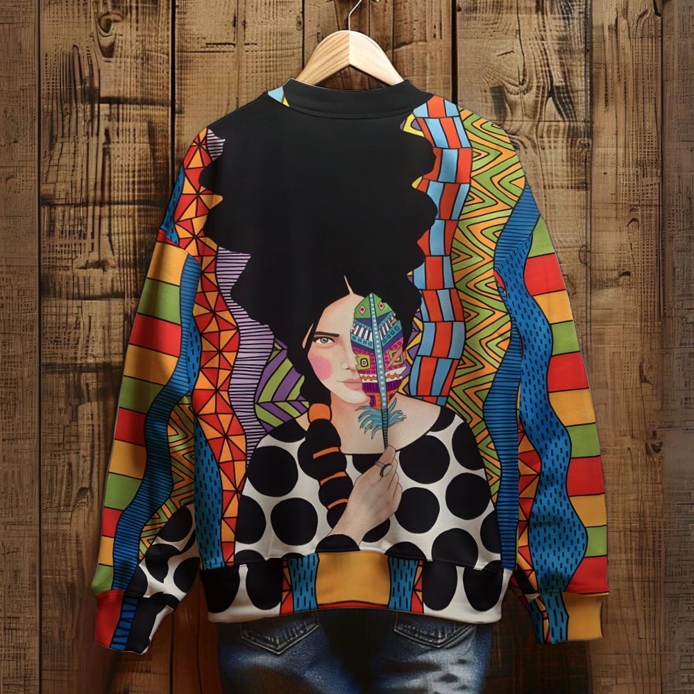 Unisex Artistic Portrait Printed Sweatshirt
