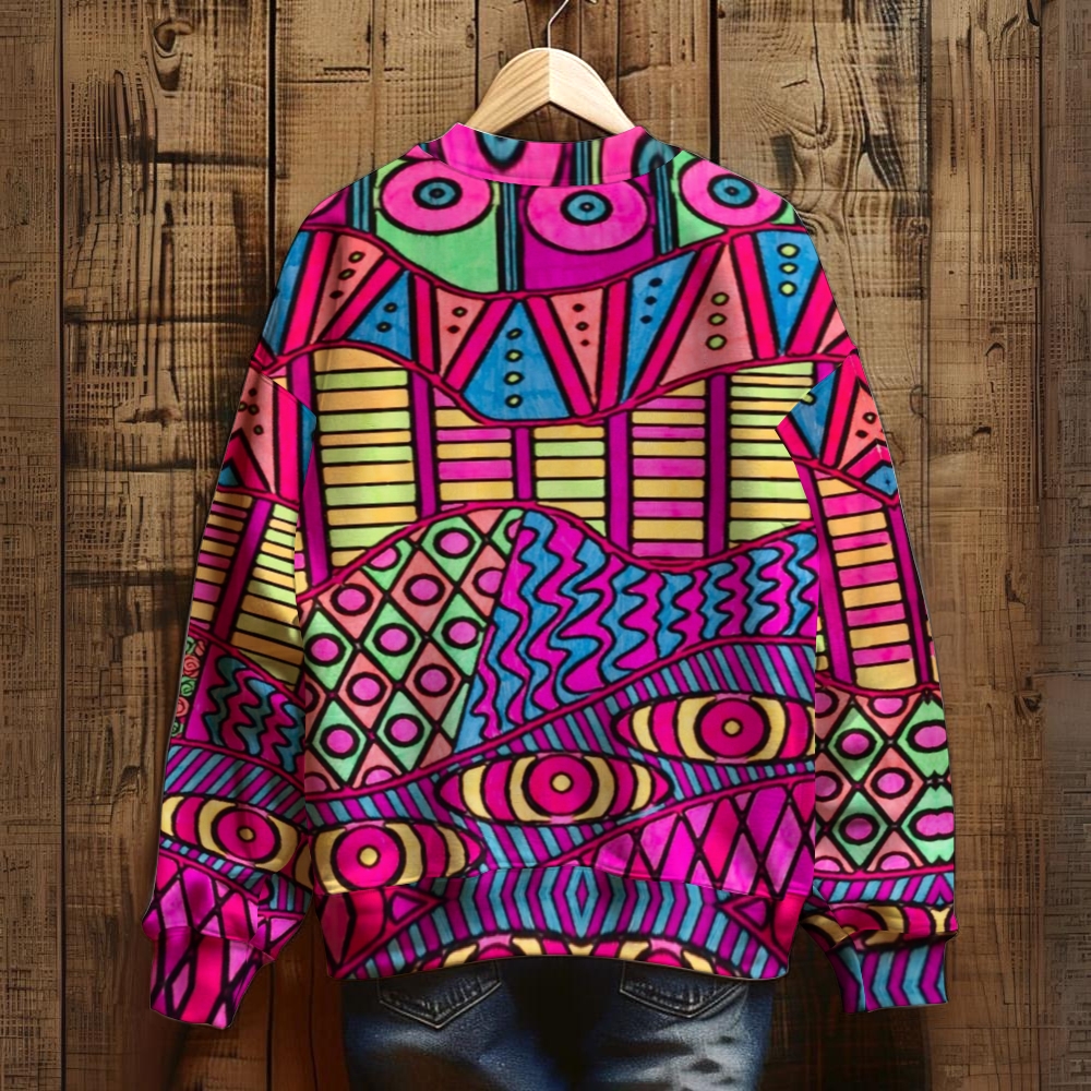 Unisex Colorful Art Geometry Printed Sweatshirt