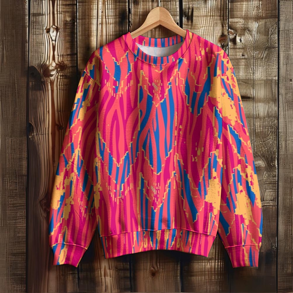 Unisex Color Stripes Printed Sweatshirt
