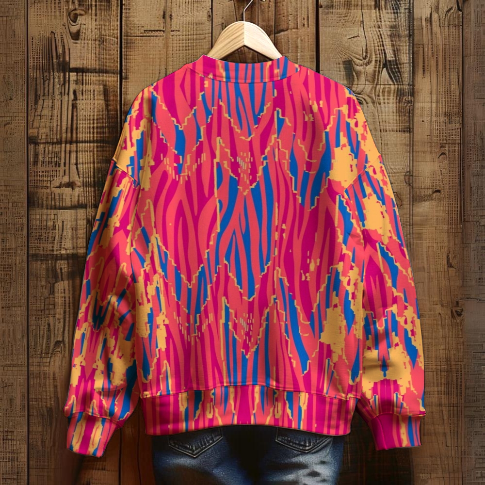 Unisex Color Stripes Printed Sweatshirt