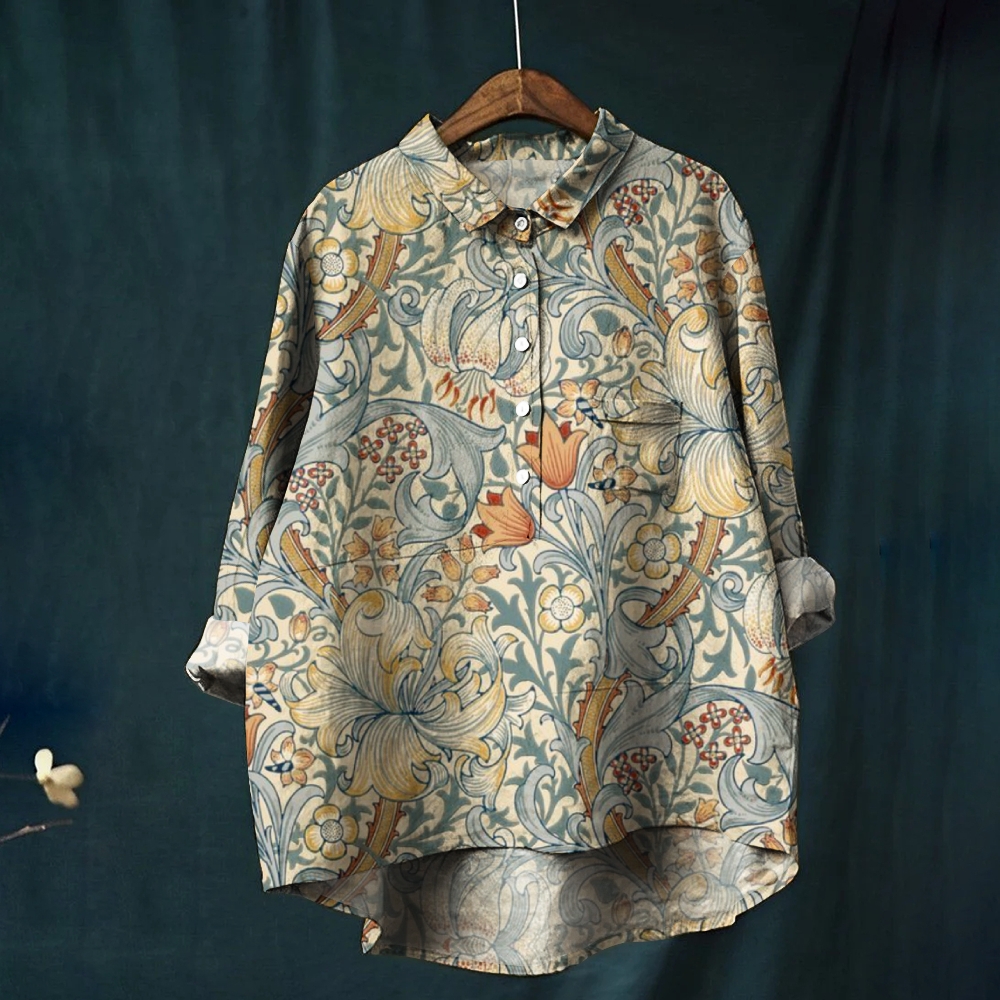 Women's Retro Floral Printed Casual Shirt