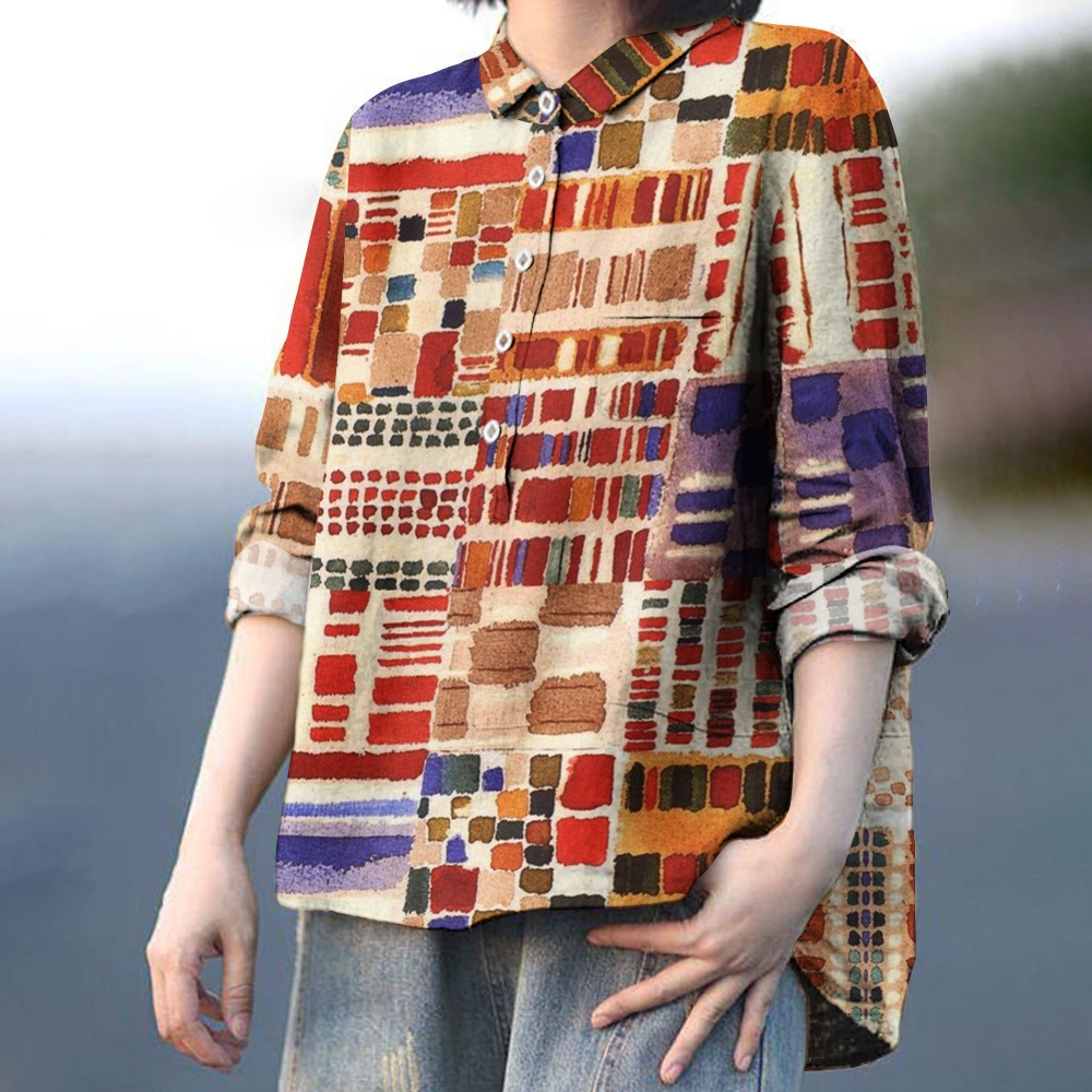 Women's Vintage Plaid Printed Casual Shirt