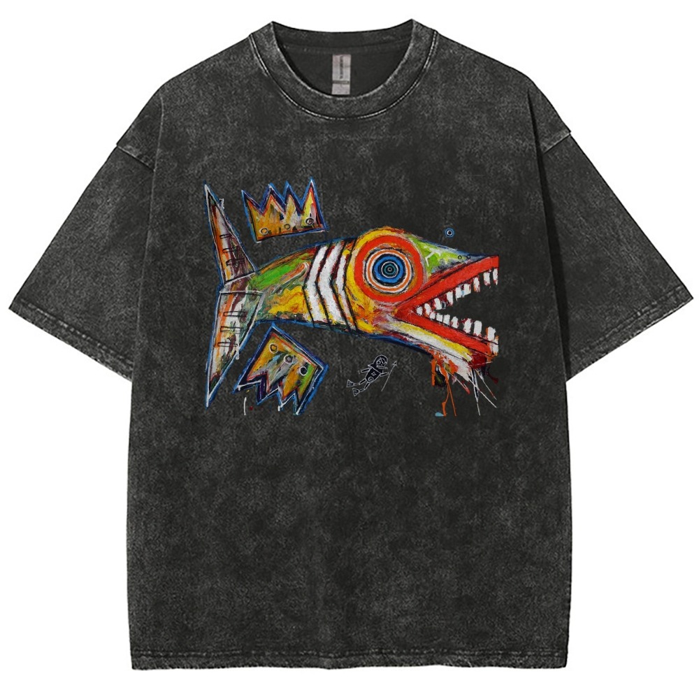 Abstract Art Fish Print T-shirt