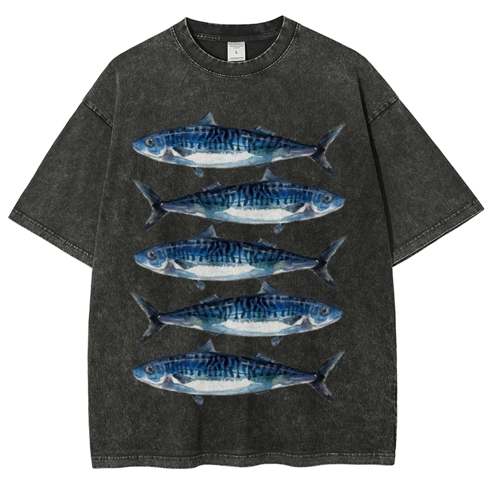 Five Sardines Unisex Vintage Washed Tee