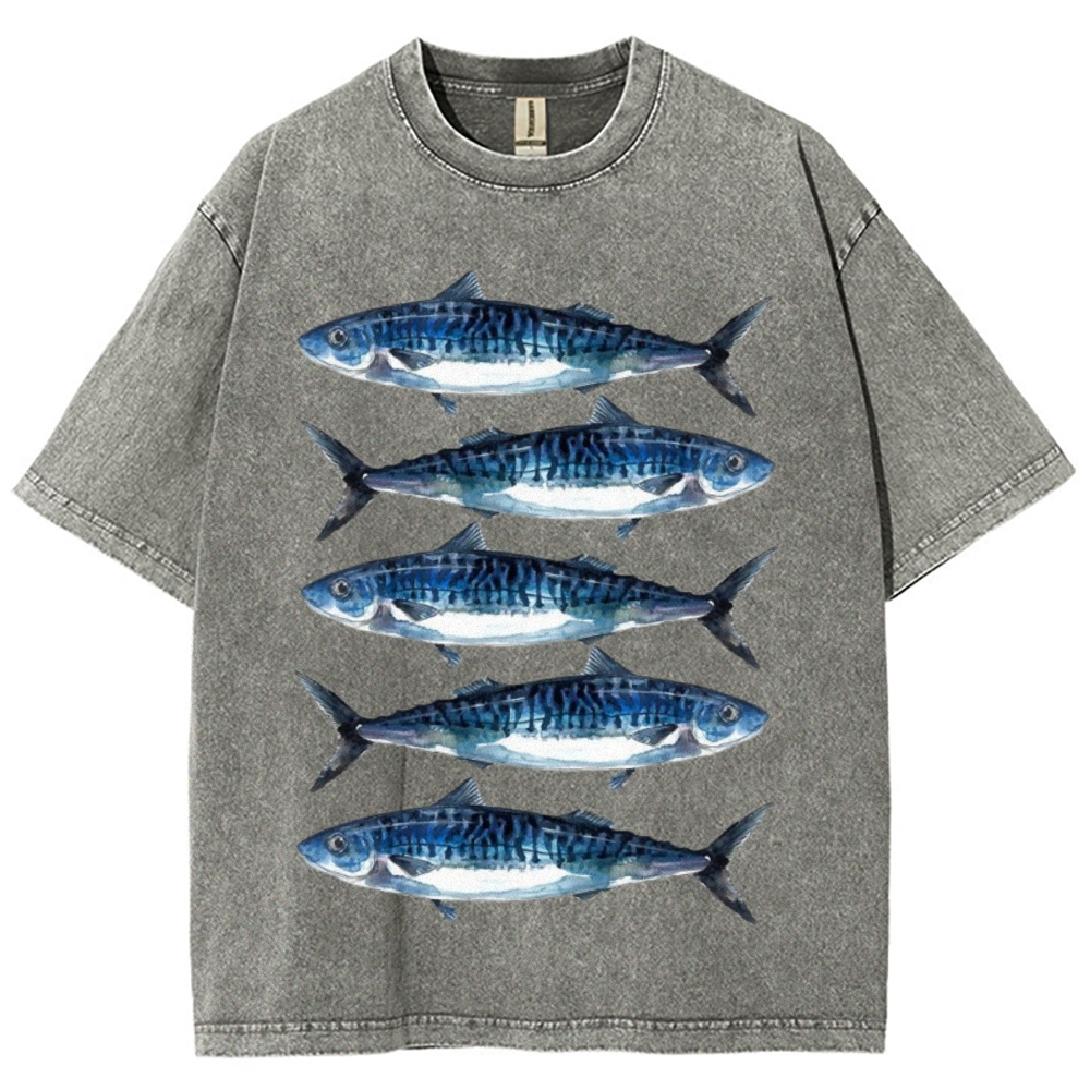 Five Sardines Unisex Vintage Washed Tee