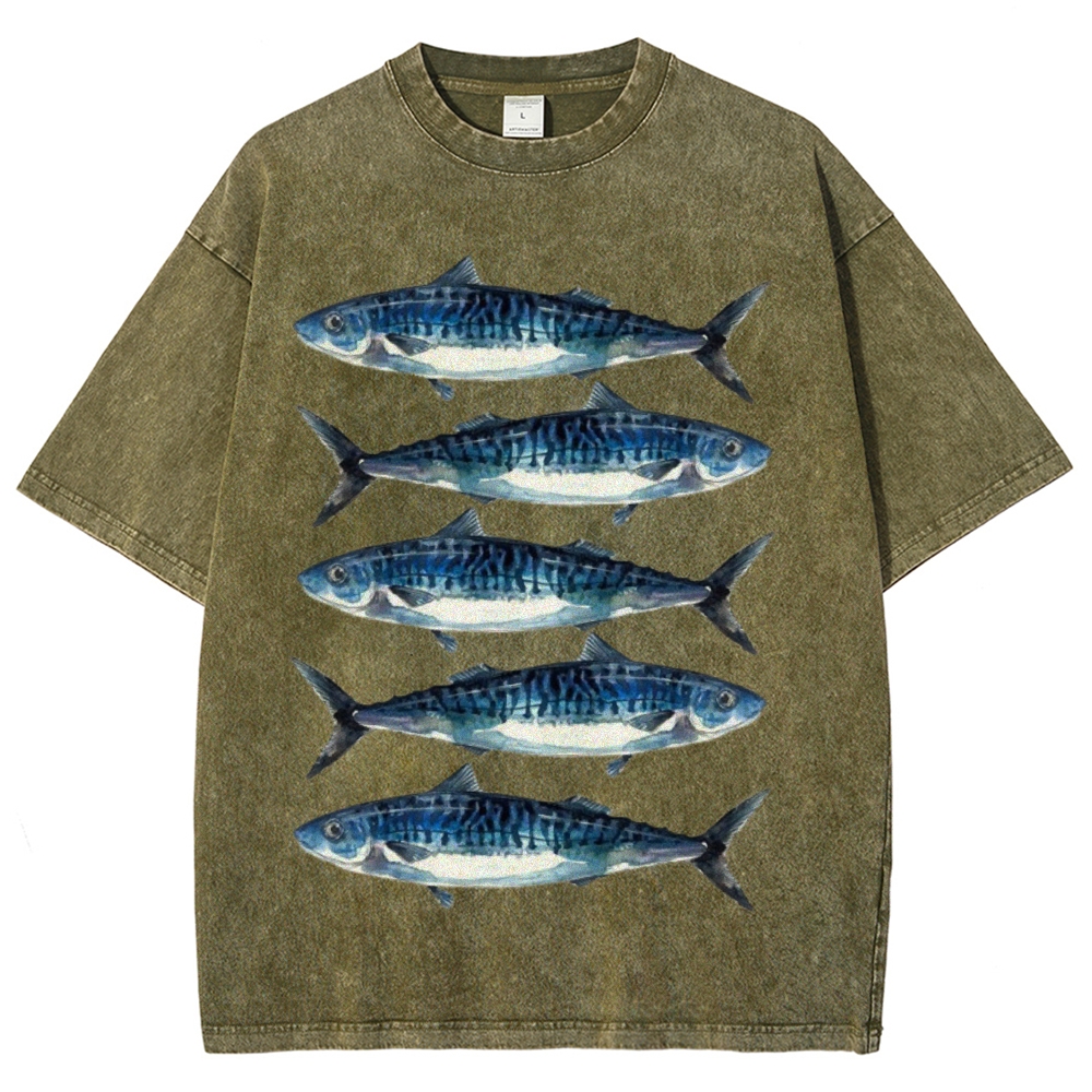 Five Sardines Unisex Vintage Washed Tee