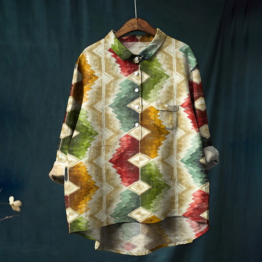 Women's Abstract Printed Casual Shirt