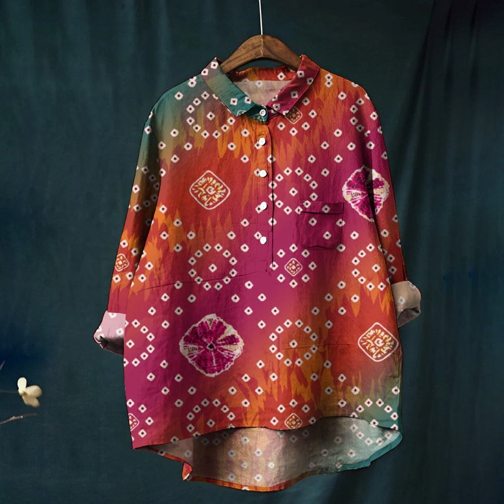 Women's Vintage Printed Casual Shirt 