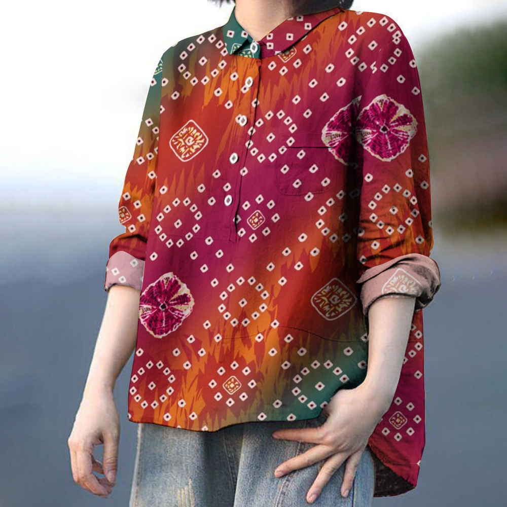 Women's Vintage Printed Casual Shirt 