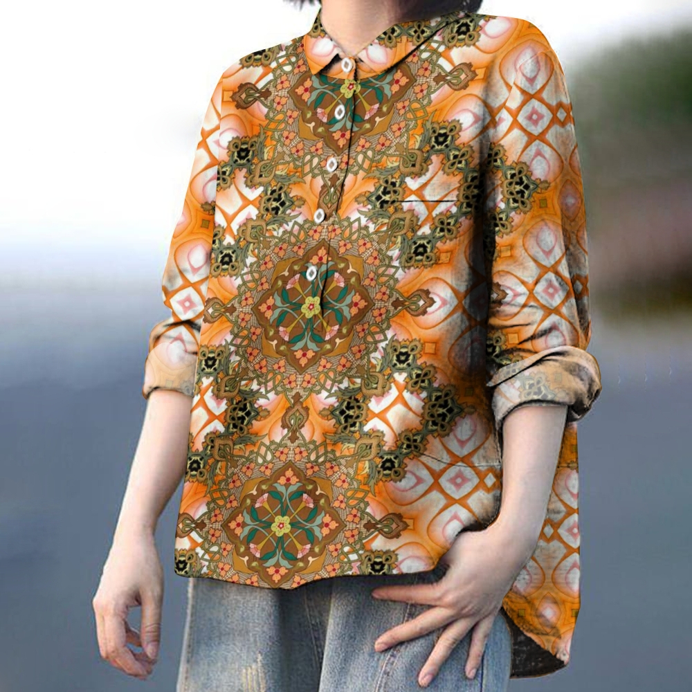 Women's Vintage Printed Casual Shirt