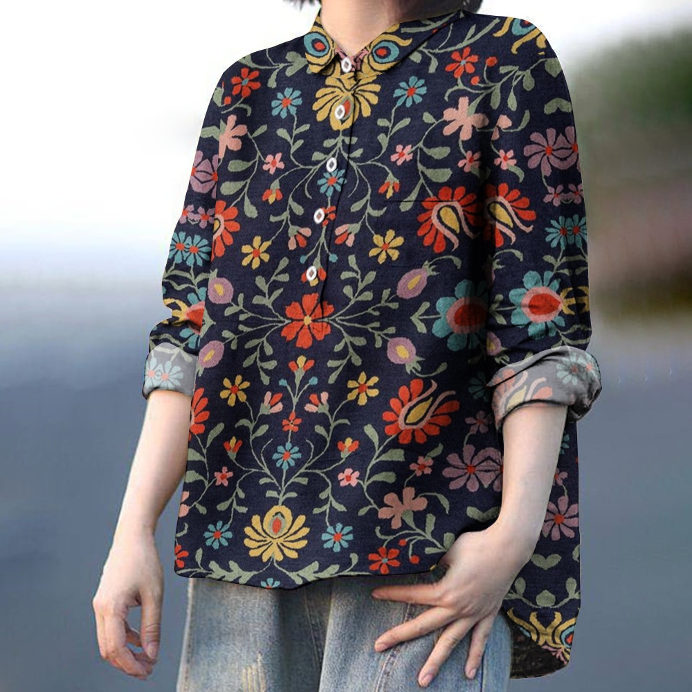 Women's Vintage Printed Casual Shirt
