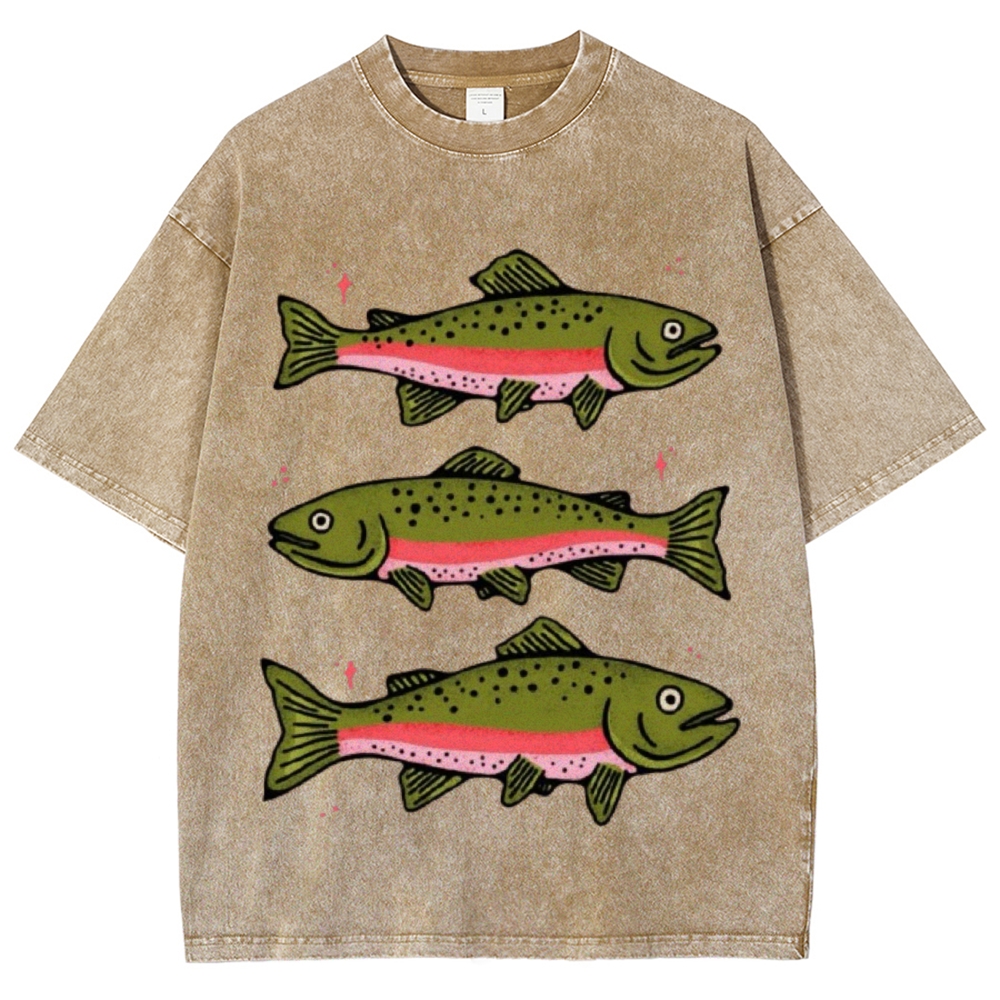 Three Trout Unisex Vintage Washed Tee