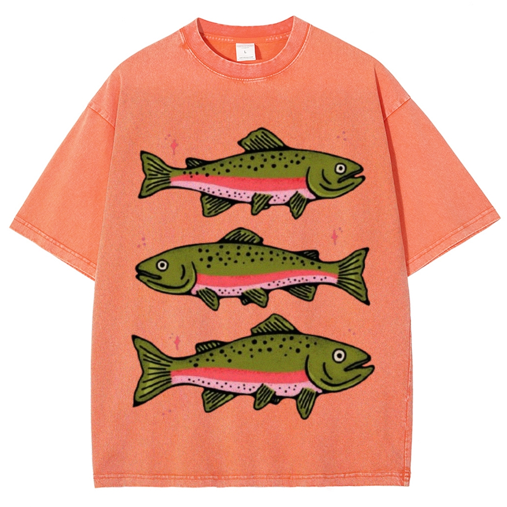 Three Trout Unisex Vintage Washed Tee
