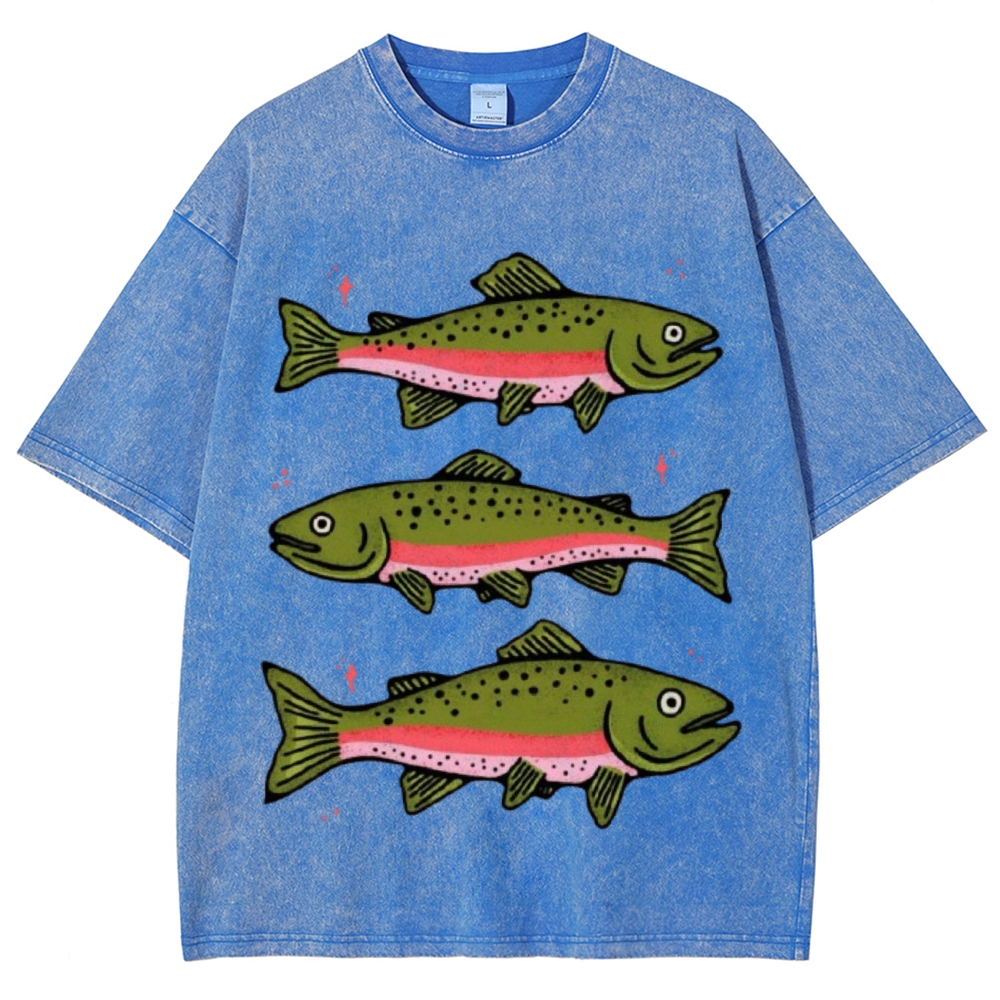 Three Trout Unisex Vintage Washed Tee