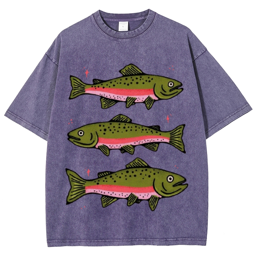 Three Trout Unisex Vintage Washed Tee
