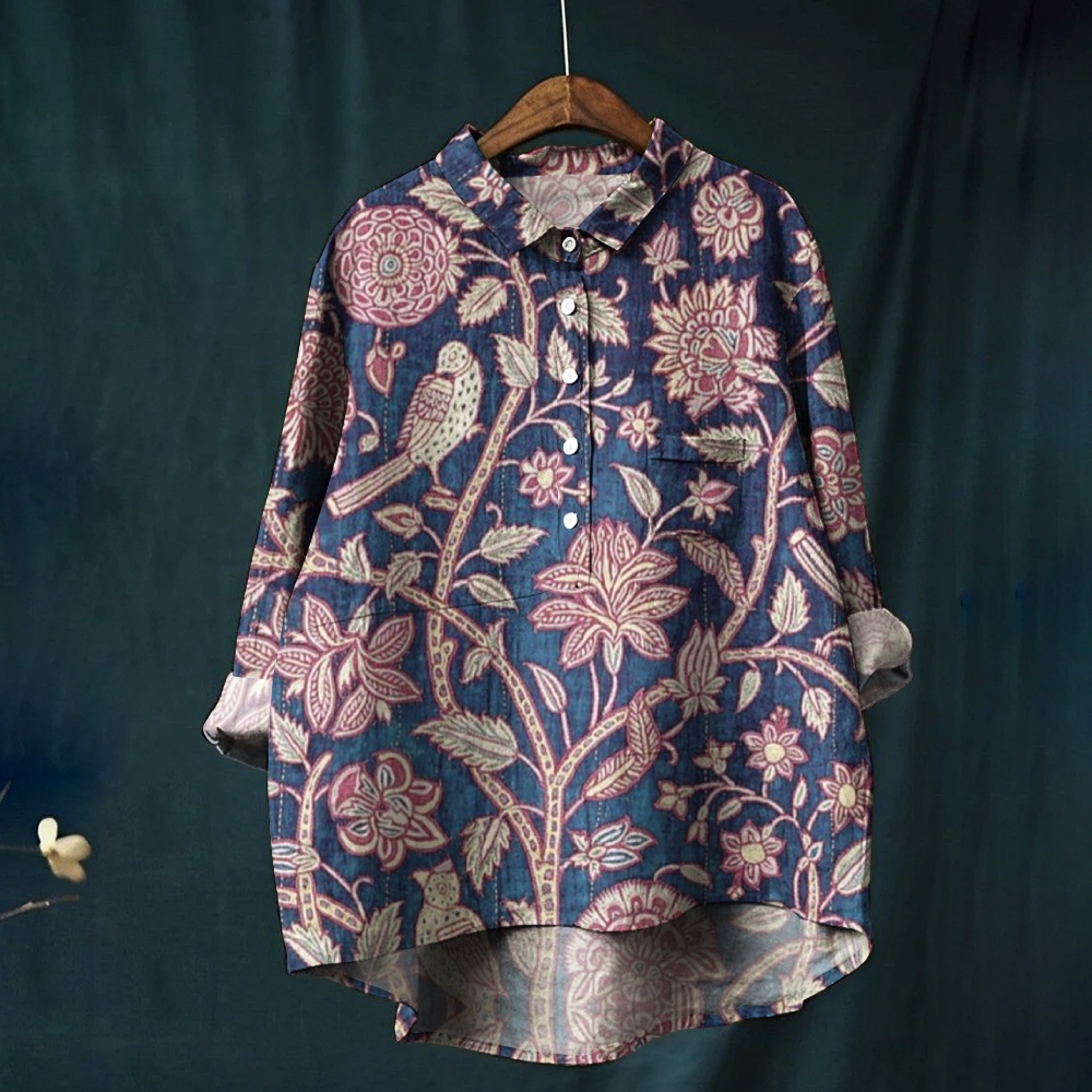 Women's Retro Floral Printed Casual Shirt