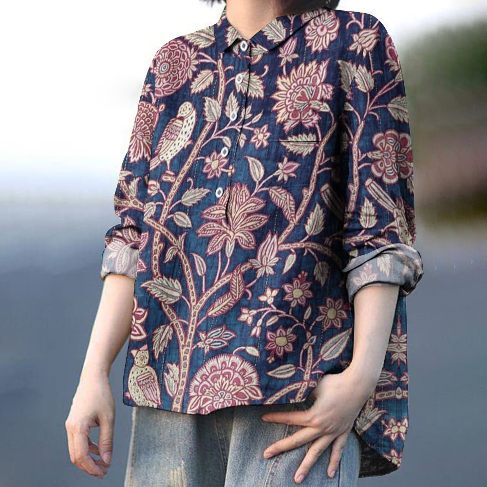Women's Retro Floral Printed Casual Shirt