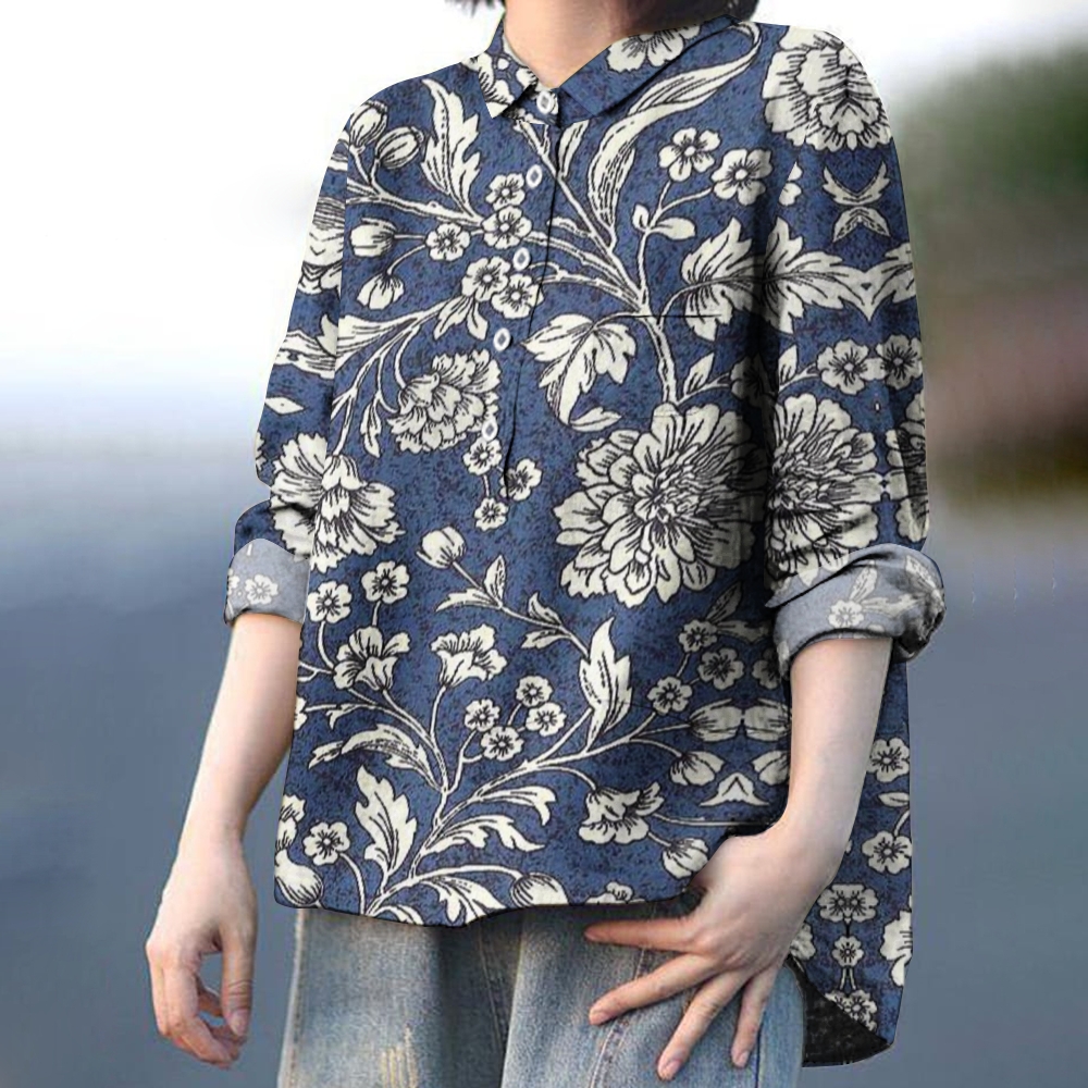 Women's Retro Floral Printed Casual Shirt