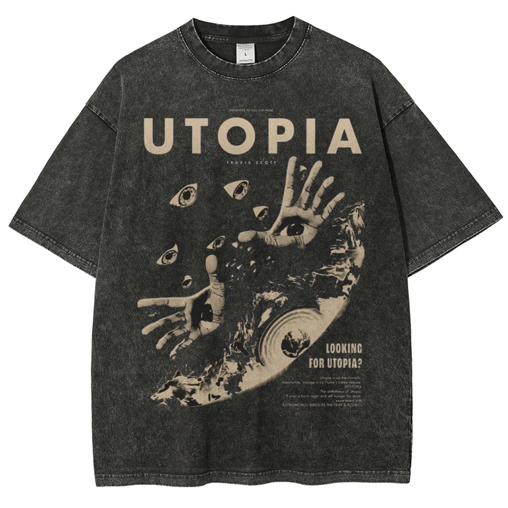 Unisex UTOPIA Printed Washed Tee