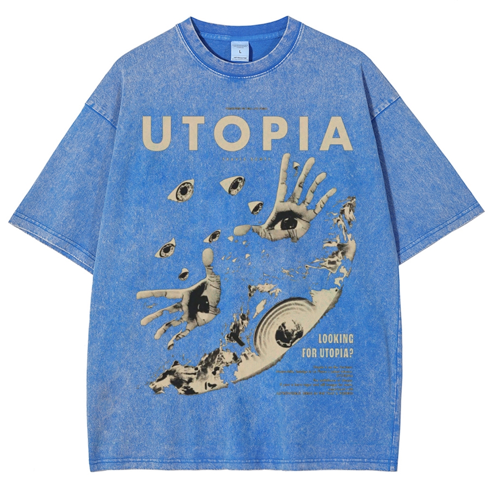 Unisex UTOPIA Printed Washed Tee
