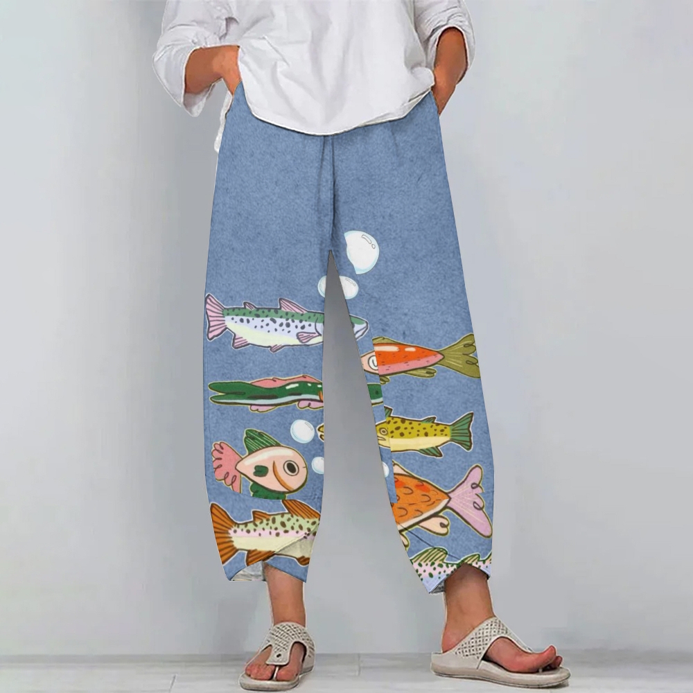 Women's Sardines Casual Printed Pants