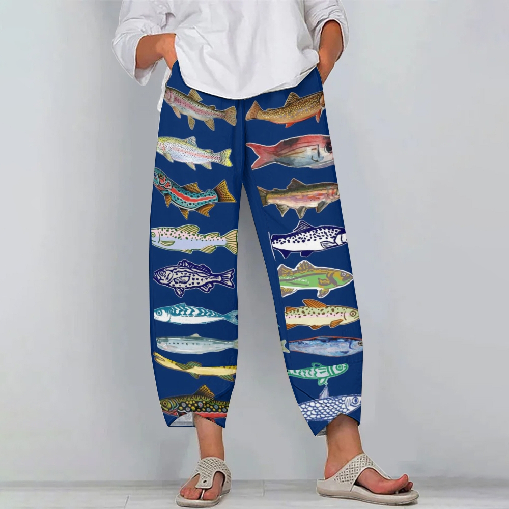 Women's Sardines Casual Printed Pants