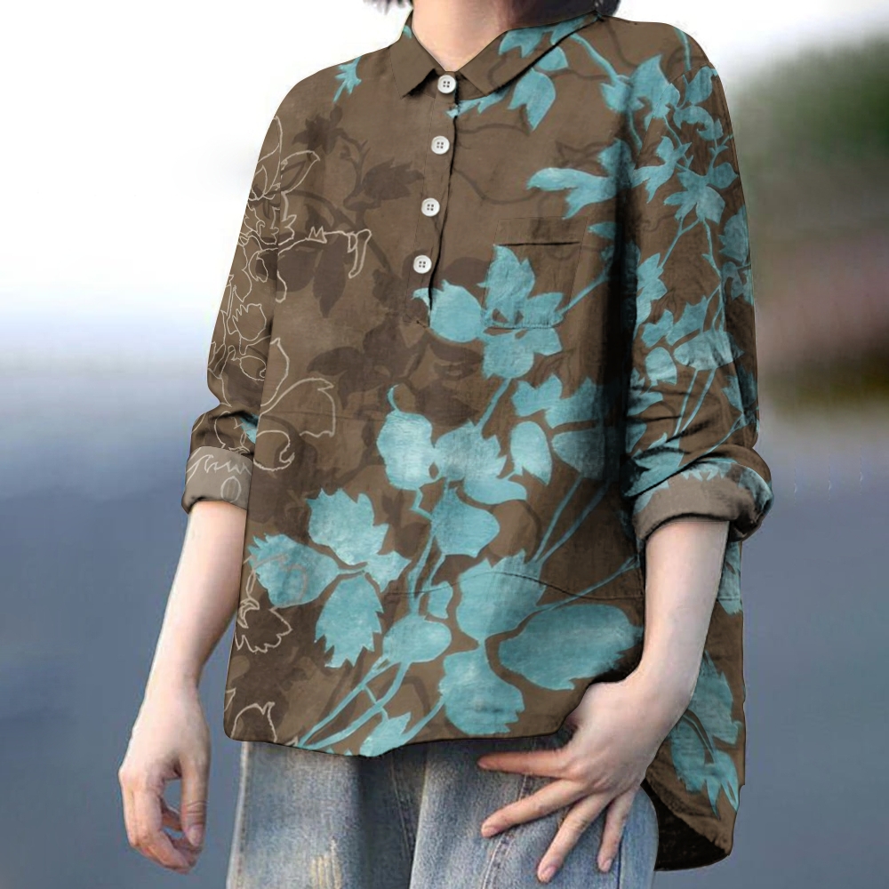Women's Vintage Printed Casual Long Sleeve Shirt