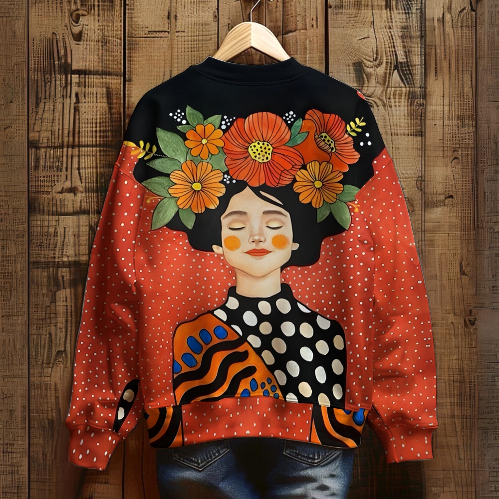 Unisex Artistic Portrait Printed Sweatshirt