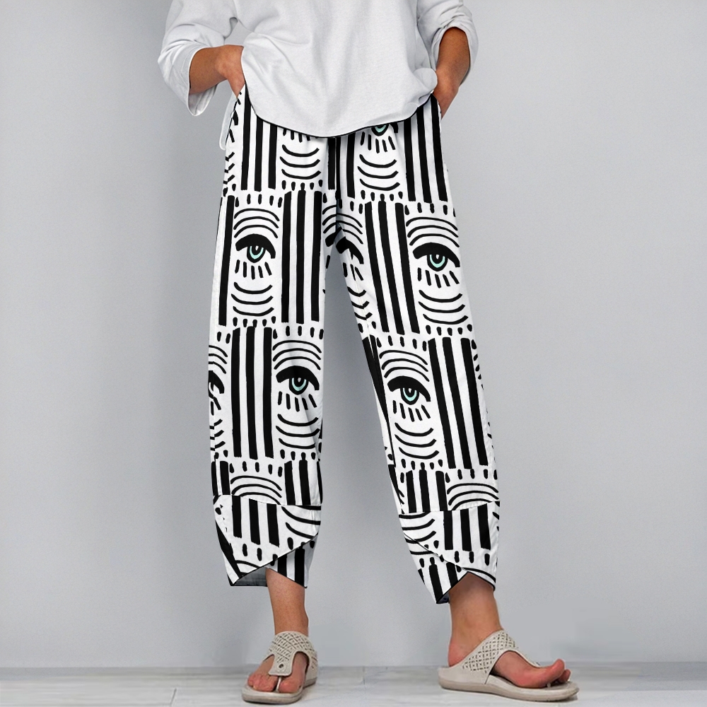 Women's Casual Vintage eye Printed Pants