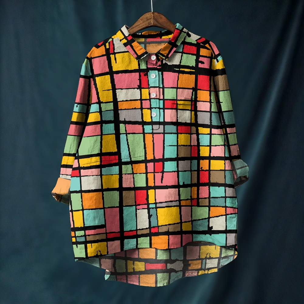 Women's abstract Printed Casual Long Sleeve Shirt