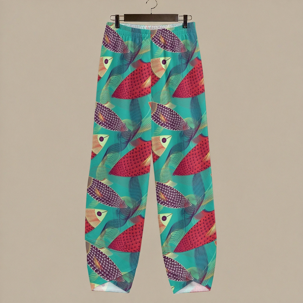 Women's Casual Vintage Fish Printed Pants
