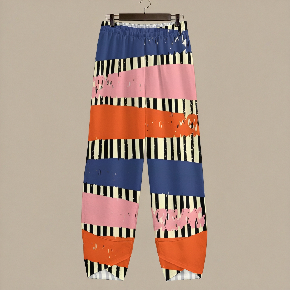 Women's Casual Colorful Geometric Stripes Printed Pants