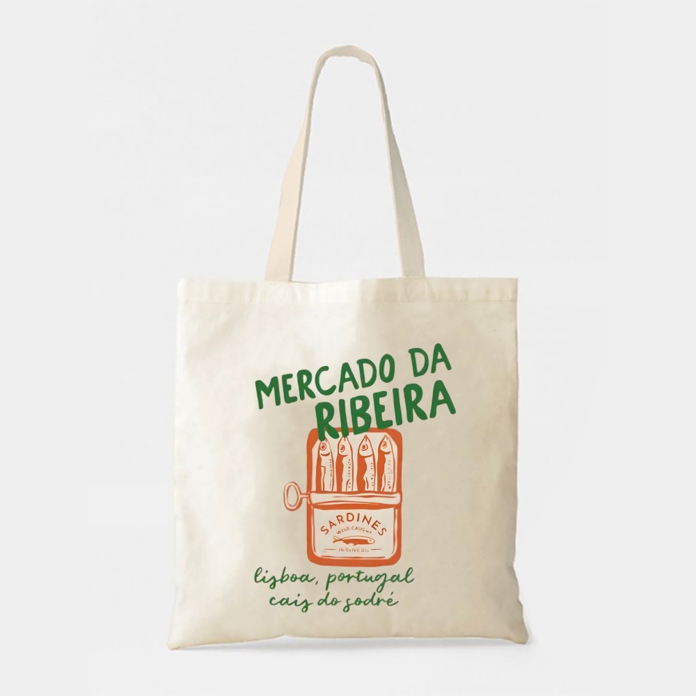Canned Sardines printed Tote Bag