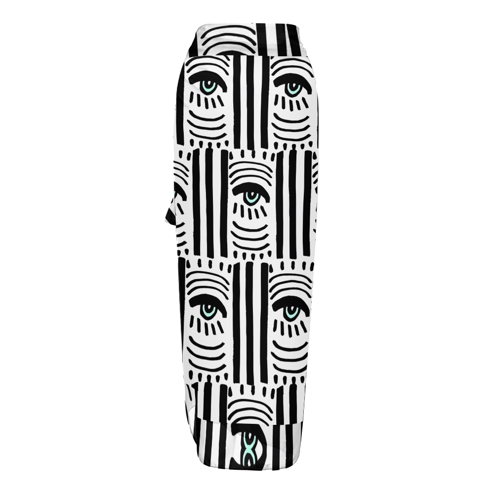 Casual Geometry Eye Printed One-Piece Swimsuit And Cover Up