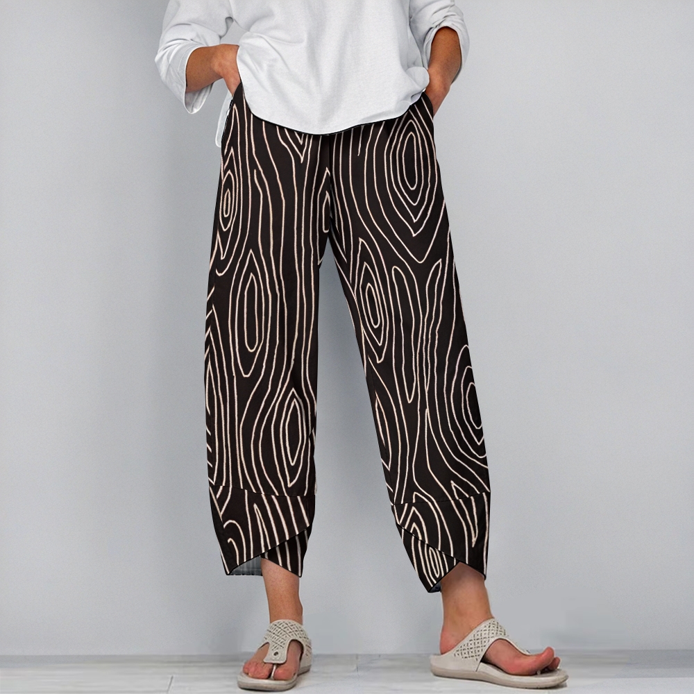 Women's Casual Stripes Printed Pants