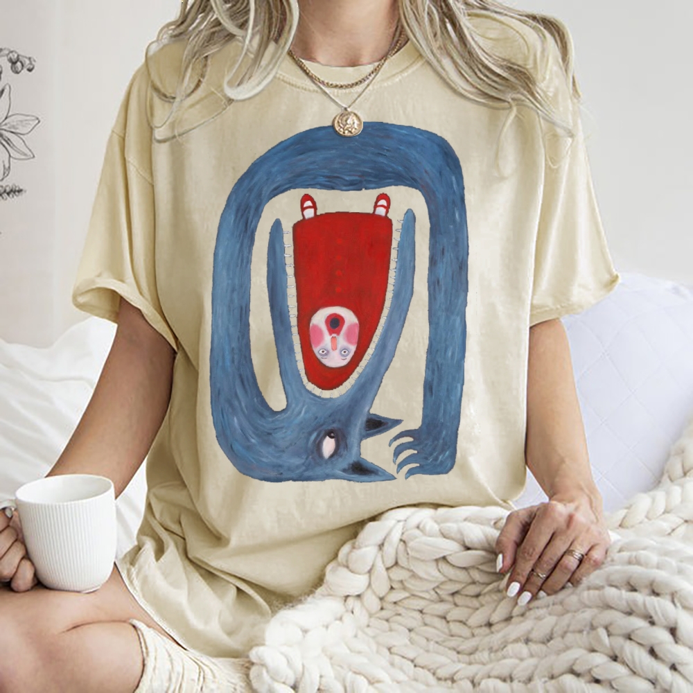 Unisex Cartoon Animals Printed Washed Tee