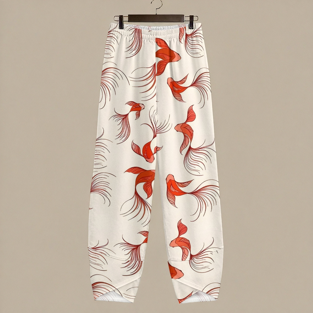 Women's Casual Koi Printed Pants